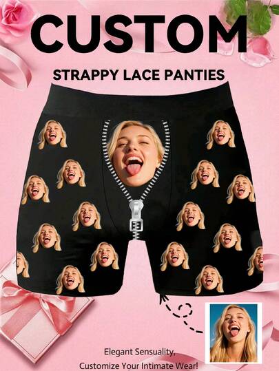 1 pieza Calzoncillos personalizados para hombres, con impresión gráfica personalizada. Estos cómodos y transpirables calzoncillos tipo bóxer, ya sea para uso casual o deportivo, son un gran regalo de cumpleaños para el esposo, también adecuados para el Día de San Valentín, Navidad, Halloween o aniversario.