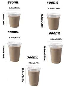 Large Transparent Crystal PET Plastic Cups, Disposable Cups With Straw Lids, Suitable For Ice Cream, Coffee, Smoothies, Milkshakes, Juices, And Beverages, Suitable For Coffee Shops, Milk Tea Shops, Large Dining Parties, And Households