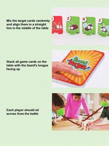 1 Set Frog Tongue Toy, Supports 2-4 Player Interaction, Includes Frog Mouth Lizard Mask, Greedy Chameleon Musical Instrument Creative Props, Wedding Blow Card Board Game, Wedding Toys And Annual Party Interactive Props, Team Building And Expansion Activity Supplies, Fun Masks. - Multicolor - View 12