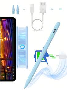 2024款iPad兼容触控笔，适用于iPad Air 11、Air 13、M2、Pro 13、11、M4、5/6/7/8/9/10代、Air 3/4/5、Mini 5/6，具备防误触功能和120mAh可充电电池 - 彩色 - 查看 13