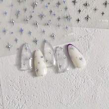 1pc 5D With Rhinestones Star Nail Art Stickers Luxury Laser Silvery Self Adhesive Cute Manicure Decals Decorations Accessories - 彩色 - 查看 6