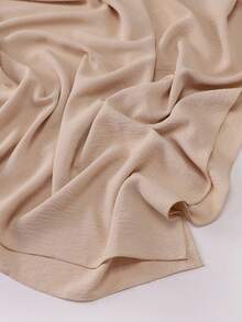 1pc Women Solid Color Crinkled Everyday Hijab, Opaque Headscarf For Dress - Multicolor - View 10