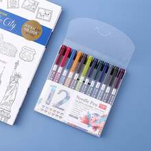 [Vintage Microline Stifte] 12er-Pack Vintage Microline Stifte mit feiner Spitze, schnell trockende Tinte, 12 leuchtende Farben - perfekt für Künstler, Studenten und Bastler, beständiges Polypropylen, ideal zum Skizzieren, Malen, Notieren und für DIY-Projekte