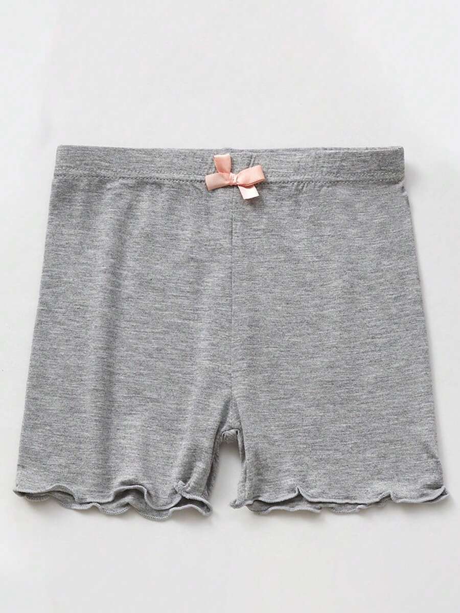 Young Girl Casual Bow Print Summer Shorts