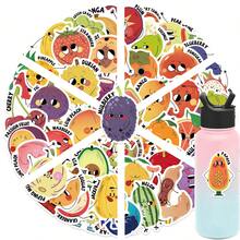 50PCS Picture Book Style Fruit Stickers Vinyl Stickers Scrapbook, Journaling, Laptop, Bumper, Skateboard, Water Bottles, Computer, Phone, Cartoon, Hard Hat, Car Stickers And Decals - Multicolor - View 1
