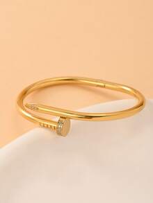 4pcs/3pcs/1pc 18K Gold Stainless Steel Bracelet, Luxurious & Elegant Jewelry, European & American Style, Suitable For Women, Festivals, Parties, Street Style, Banquets, Music Festivals, Gifts, Summer Beach Parties