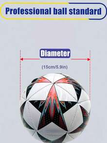 1pc No. 2 Pentagram Style Football, A Durable Football For Outdoor Training And Recreation, Backyard, Park And Beach Kicking - Red Star - View 6