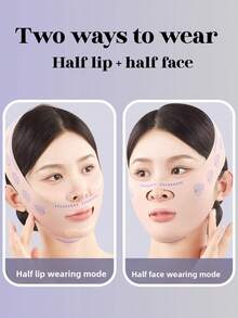 2 piezas Máscara de elevación facial en forma de V, se puede usar para dormir, hacer ejercicio y yoga, reutilizable