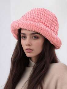 1 件女士蓬松 Y2K 风格厚毛茸茸渔夫帽，适合极冷天气、户外雪上活动、日常穿着、冬季保暖服装