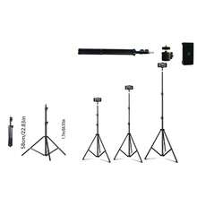 1 件碳钢伸缩臂可调节手机支架，多角度三脚架，灵活定位配件，坚固的钢结构，耐用的三脚架，适用于智能手机直播、录音、烹饪、绘画、美食摄影、夏季度假户外使用、旅行、户外活动、直播、稳定录音自拍杆手机三脚架 - 彩色 - 查看 9