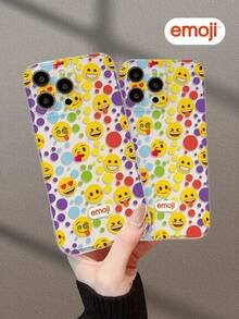 Emoji 1 Stück farbenfrohe lächelnde Gesichts-Muster Handyhülle, modischer minimalistischer transparenter Handycover mit vollständigem Linsenschutz, kompatibel mit iPhone 16/15/14/13/12/11 Pro Max/X/XS/XS MAX/7/8/PLUS und Serie, tolles Geschenk für Kollegen, Freunde, Familie, Paare, Geburtstage, Feiertage