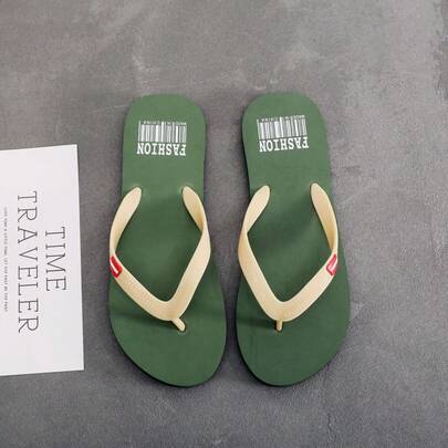 Men's Flip Flops, High-End Non-Slip Odor-Resistant Thong Sandals, Fashionable Rubber Outdoor Thick-Soled Beach Shoes