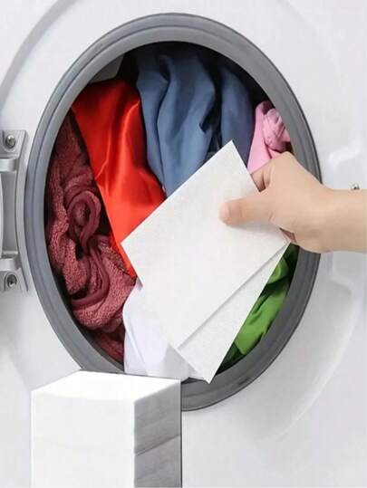 1 Pack Laundry Color Catcher Sheets, Home Use, Anti-Color Transfer, Anti-Fading, Protect Clothes Color, Suitable For Washing Machine, Bathroom, Kitchen, Household Laundry Essential