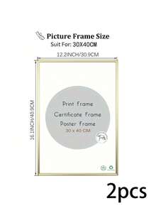 2/3pcs 12x16in/30x40cm Gold Aluminum Alloy Photo Frames, A3/A4 Modern Home Decor Art Frames, Minimalist Stylish Gold Aluminum Alloy Decorative Frames - Gold - View 10