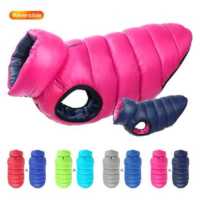 Abrigo reversible para perros para otoño/invierno, ropa de abrigo cálida para perros de tamaño mediano a grande