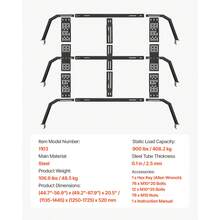 Overland Truck Bed Rack, 49.2-67.9 In Width, Adjustable Overland Bed Cargo Rack With Sidebar, 900 Lbs Static Capacity, Heavy Duty Steel, For Mid-Size Trucks, Compatible With Tacoma/Gladiator JT - 49.2-67.9 Inches - View 7