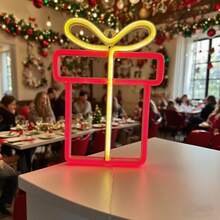 1 Stück LED Geschenkbox Neonlicht Wanddekoration, Weihnachtsthemen Elemente, Bar Szene Dekoration, Stimmungslicht, Batterie/USB betrieben, romantisches Feenlicht, geeignet für Geburtstag, Hochzeit, Kinderzimmer, Schlafzimmer Weihnachtsdekoration Weihnachtsbaum Geschenkdekoration Thanksgiving Hochzeit Heimdekoration Herbstdekoration Herbstdekoration Geburtstagsdekorationen für Geschenke Partyartikel Innen- und Außenbereich Garten Feiertags-Festival Dekoration Halloween Dekoration Wanddekoration Halloween Ornamente