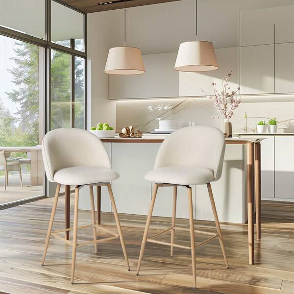 Homy Casa Homy Casa Set Of 2 Kitchen Chairs With 360° Swivel Seat And Ergonomic Backrest For Kitchen Islands And Breakfast Counters