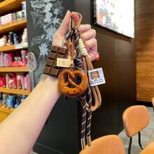 Cute Bread Keychain Autumn Winter Melad Series Cute Bread Pendant School Bag Decoration Key Pendant - Mặt dây chuyền phong cách H2miu - Croissant - Xem 6
