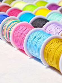 1 件 0.8 毫米多色线，每卷 45 米/1771 英寸，用于 DIY 手链、蕾丝工艺、编织绳、流苏和串珠首饰制作的结线