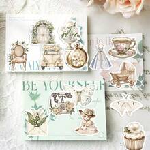 50PCS White Art Retro Stickers Vinyl Stickers Scrapbook, Journaling, Laptop, Bumper, Skateboard, Water Bottles, Computer, Phone, Cartoon, Hard Hat, Car Stickers And Decals - Multicolor - View 10