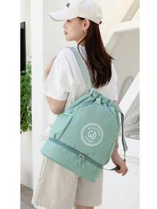 Mochila deportiva unisex bolsa de viaje impermeable multifuncional compartimentos ropa calzado viaje gimnasio resistencia costuras reforzadas correa ajustable bolsillo hidrico facil transporte resistencia y estilo - Verde Lima - Ver 3