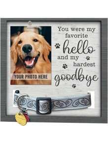 1pc Wooden Pet Memorial Photo Frame, Can Hold Collar, Pet Memorial Display Stand, Wooden Pet Photo Frame, Creative Pet Memorial Plaque (Collar Not Included)