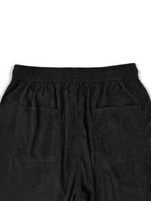 Comfortable Men's Solid Color Casual Pants, Men's Urban Fashion Pants, Suitable For Everyday Wear, A Gift For A Boyfriend Or For Back To School. - 黑色 - 查看 6