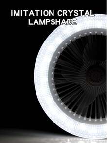 26cm Remote Control Ceiling Fan Light, 30W 3-Speed, 3 Color Temperatures (3000K-6500K) Dimmable LED Bulb, Screw-In Ceiling Fan, 360° Rotation Mini Ceiling Fan, E27 Socket, Suitable For Bedroom, Kitchen, Closet, Wireless Mini Ceiling Fan Light - White, Upgraded Crystal Lampshade And Aroma Function - one-size - View 8