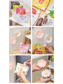 1pc Snack Sealing Clip, Personalized Daisy Petal Creative Design. 3D Magnetic Sealing Clip, Refrigerator Sticker, Food Bag Clip. - Multicolor - View 8