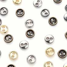 100Pcs 4 Colors Mini Metal Buttons 3mm(1/8inch) 2 Hole Round Metal Round Buttons DIY For Doll Clothes Bag Deoration Sewing Craft - Multicolor - View 7