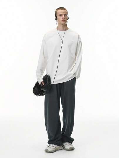 INFLATION Solona 弹力长袖 T 恤，25 秋季新款美式街头风格 260G 厚重男士打底 T 恤