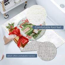 1 Stück Weihnachts-Badezimmermatte - Weihnachtliche Inneneinrichtung, Weihnachtsgeschenke, Weihnachtsdekoration für Zuhause, künstliche Wollfläche mit rutschfester TPR-Rückseite, weiches rechteckiges Design, maschinenwaschbar, geeignet für Badezimmer- oder Schlafzimmerdekoration, Weihnachts-Badezimmerdekoration und -Accessoires, einsetzbar für Hauseingang, Weihnachtsfeier, Schlafzimmer, Türbereich, Badezimmer, Küche, Waschraum, Landhausstil, tragbare personalisierte Mode-Badezimmermatte, schnelltrocknende Fußmatte, Badezimmermatte