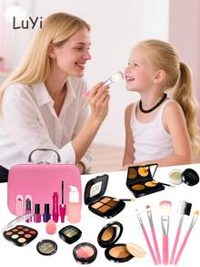 Kids Role Play Makeup Toy Set (No Real Cosmetics), Girls Pretend Makeup Toy Combo, Gift For Girls Birthday/Holiday/Halloween/Christmas