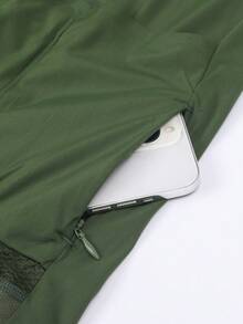 HISERWA Maillot de cyclisme pour hommes vert olive à manches longues avec petit col montant. Très extensible, respirant et séchage rapide. Manches longues de cyclisme avec capacité d'étirement maximale en tissu tricoté. Coupe slim. Design avec bande réfléchissante sur l'ourlet arrière. Maillot de cyclisme compétitif slim pour hommes, convient pour la course et le cyclisme outdoor. - Vert - Voir 10