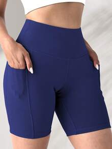 3 Pack Women's High Waisted Yoga Biker Shorts Buttery Soft Stretchy Workout Shorts, Gym Activewear Set, Hot Pink/Navy/Black, Plus Size XL-5XL - 彩色 - 查看 2