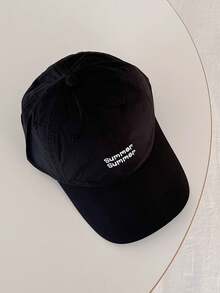 1pc Soft Top Candy Color Stylish Letter Printed Baseball Cap, Women's Breathable Quick-Dry Sun Hat For Outdoor, Spring/Summer