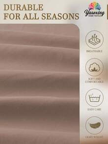 1件卡米奥棕色100%纯棉床笠，深口袋设计，纯色柔软透气，四季皆宜，可作床垫保护套、床垫罩、床单，柔软透气，适用于各种尺寸的床——单人床、双人床、特大号床、大号床。深口袋设计，最大可达11.8英寸。也可作床罩、学生宿舍床单。 - 藕粉色 - 查看 4