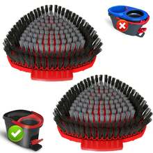2 Pack Upgrade Scrub Brush Replace Heads Compatible With O Cedar EasyWring * Tank Spin Mop,Mop Replacement Scrubber Head Brush,Floor Cleaning Brush,More Layers Of Bristles For Bathroom, Deck, - 2 Brush(For *-Tank)