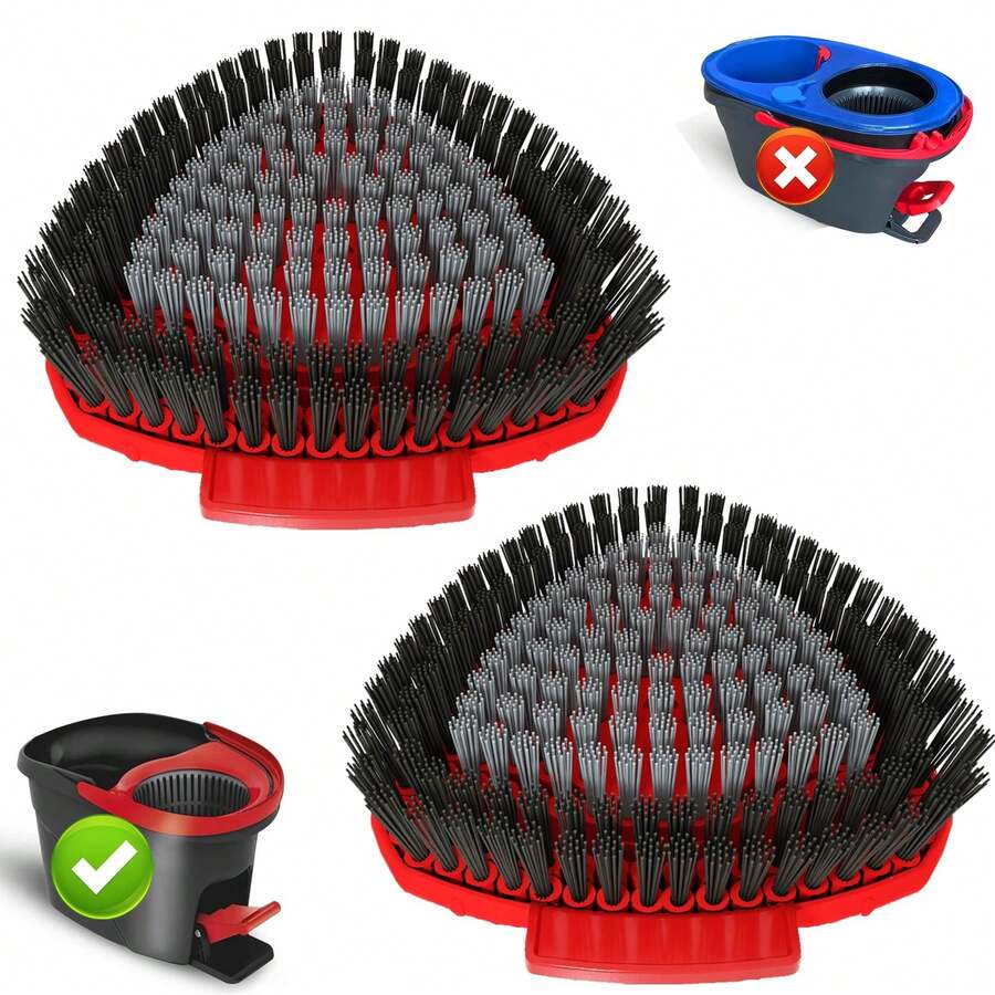 2 Pack Upgrade Scrub Brush Replace Heads Compatible With O Cedar EasyWring * Tank Spin Mop,Mop Replacement Scrubber Head Brush,Floor Cleaning Brush,More Layers Of Bristles For Bathroom, Deck, - 2 Brush(For *-Tank)