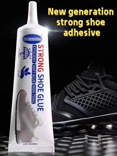 速干修鞋胶，通用皮革及织物胶，不粘皮肤，防水不硬化，修复鞋底开裂，多用途粘合（60毫升）；修鞋胶，1支高强度修鞋胶