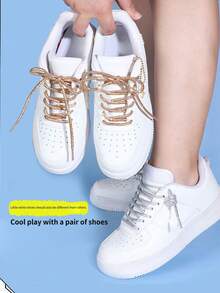 1 Cặp dây giày kim loại phản quang nhiều màu 4MM, dây giày sáng bóng, phù hợp cho giày thể thao, giày thường, giày vải, v.v. - Nhiều màu - Xem 5