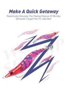 KINGDOM EGI Fishing Lure 10.5g 15g 20g 25g 30g 1PC Luminous Special Shrimp Design Lure With Double Squid Hook Artificial Hard Bait Fishing Tackle