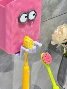 1 pièce Boîte de rangement pour salle de bain, support mural à ventouse en forme d'œil créatif et mignon pour brosse à dents, boîte de rangement pour serviette de toilette et divers. Rangement et organisation de salle de bain, support pour brosse à dents et dentifrice.