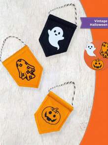 万圣节毛毡旗装饰，万圣节手工复古挂饰，秋季南瓜鬼魂毛毡装饰，庭院秋季户外横幅，适用于秋季感恩节、派对、万圣节、卧室、鬼屋、壁炉、墙壁、室内、室外、生日、家居悬挂装饰、秋季装饰