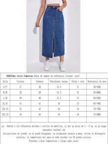 La moda joven de 2025 es popular, con horquillas abiertas, azules, grises, pequeños, grandes y vestidos vaqueros casuales. - Azul - Ver 5