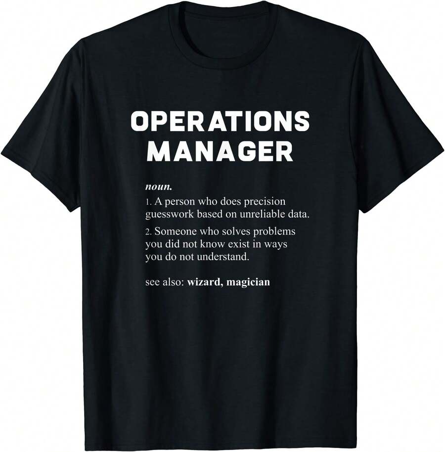 Operations Manager - Funny Dictionary Definition T-Shirt - Black - View 1