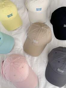 1pc Soft Top Candy Color Stylish Letter Printed Baseball Cap, Women's Breathable Quick-Dry Sun Hat For Outdoor, Spring/Summer