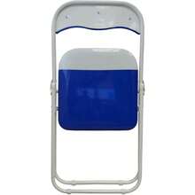 Padded Folding Chair - Easy Store Metal Frame Foldable Desk Chair For Office, Dining, Kitchen - Blue - View 9