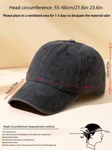 1pc Men's Washed  Plain Cap Baseball Cap Casual